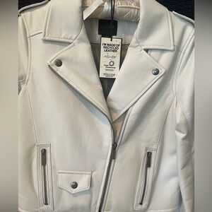 AS by DF white leather jacket